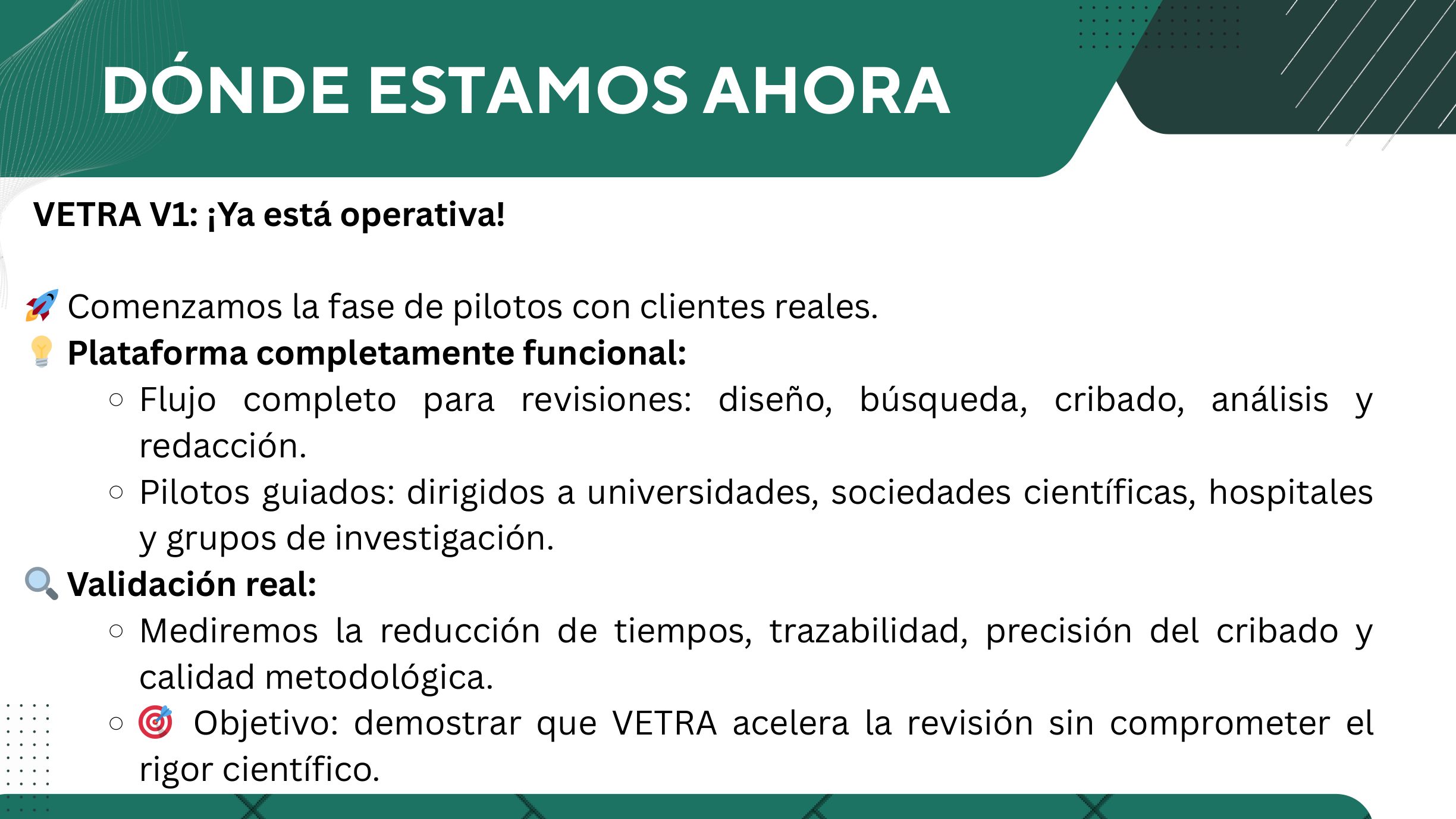Pitch deck de Vetra, página 8